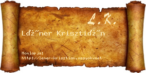 Léner Krisztián névjegykártya