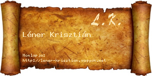 Léner Krisztián névjegykártya