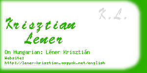 krisztian lener business card